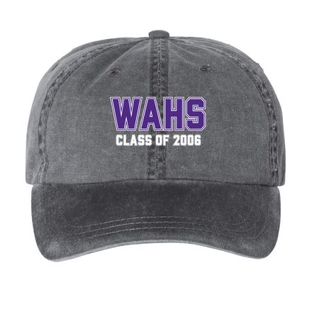 WAHS Class of 2006 Hats, a Black Printed Pigment Dye Baseball Cap