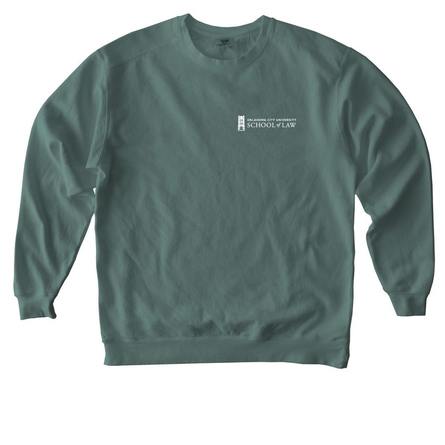 OCU Law Crew + Quarter Zip, a Blue Spruce Comfort Colors Crewneck Sweatshirt