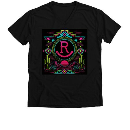 Neon Moon&nbsp;, a Solid Black Blend Premium V-Neck Tee