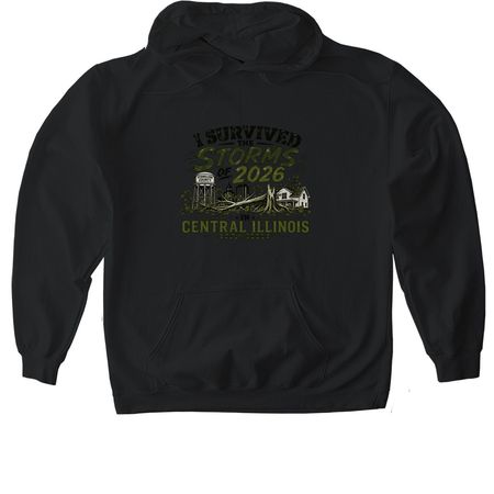 I Survived! Vermilion County Edition&nbsp;, a Black Gildan Softstyle Pullover Hoodie