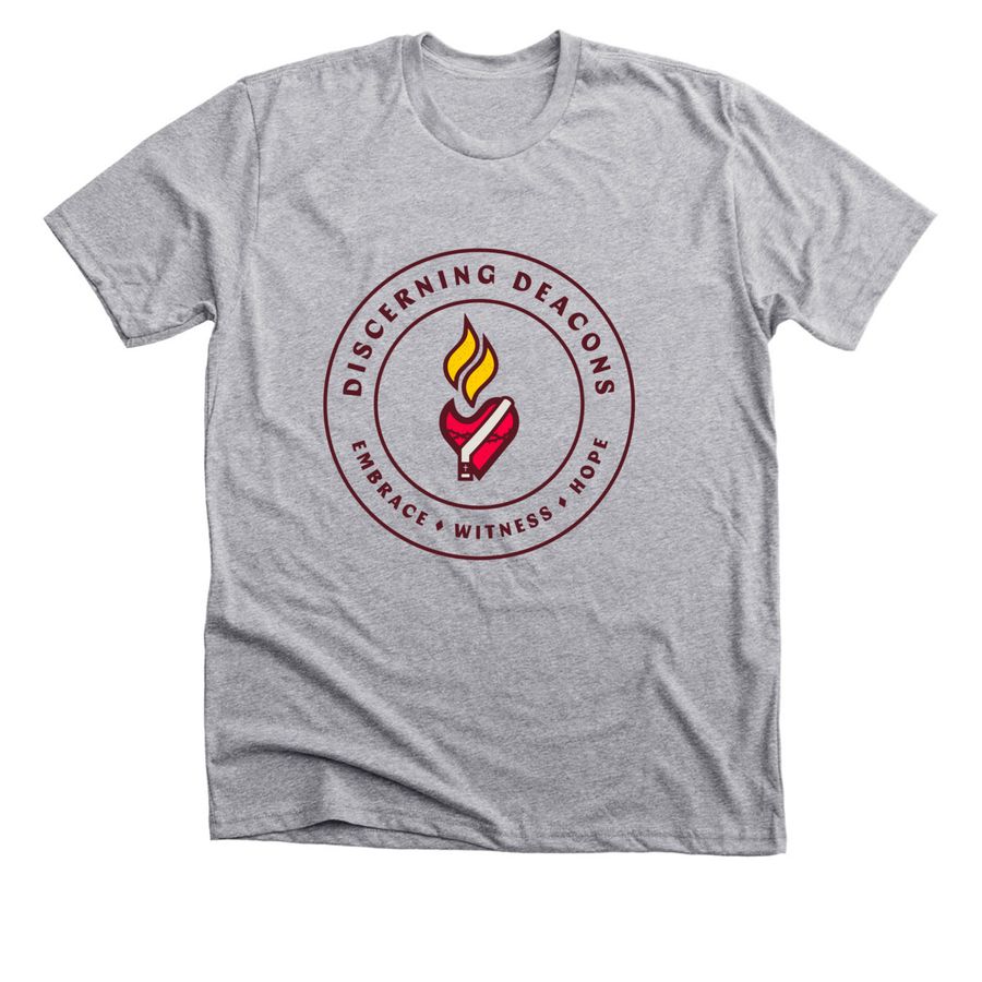 Discerning Deacons Tee - Large Logo, a Athletic Heather Premium Unisex Tee