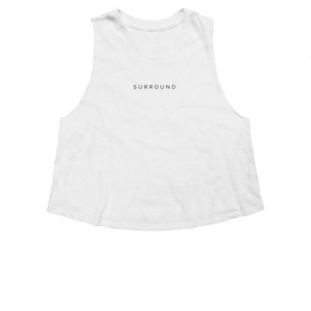 Light Designs, a Solid White Blend Women's Cropped Racerback Tank