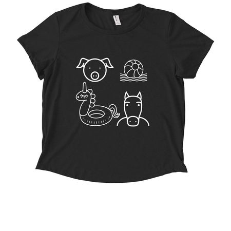 Splash bash, a Deep Black Allmade Eco Triblend Women?s Scoop Neck Tee