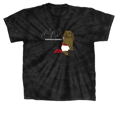 Northeast Bunfest 2025, a Black Classic Tie Dye Tee