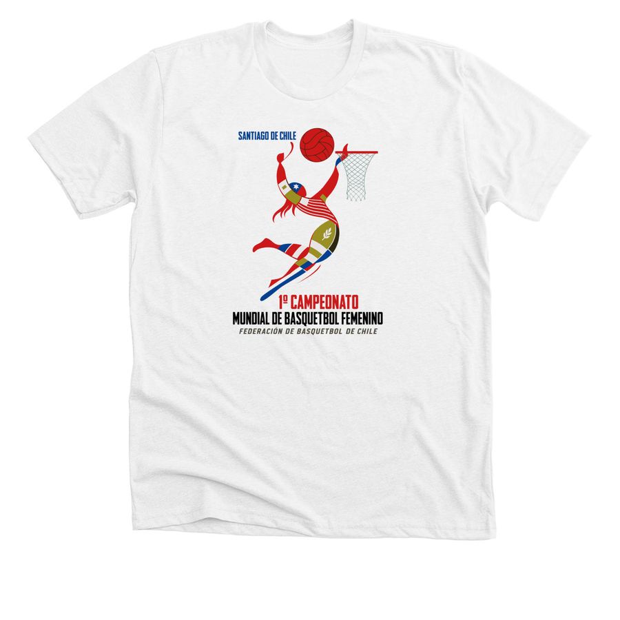 Official FIBA Women?s Basketball World Cup 20, a Solid White Blend Premium Unisex Tee
