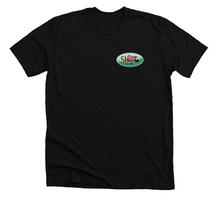 Teal SHOT Logo, a Solid Black Blend Premium Unisex Tee