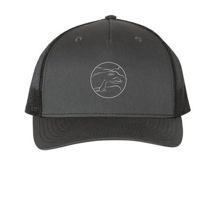 Tide Pool Trucker Hat, a Charcoal/ Black Printed Five-Panel Trucker Cap