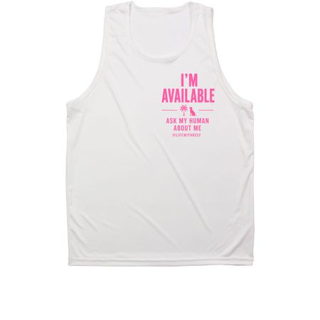 You Should Adopt This Dog, a White Unisex Performance Tank (back-view)