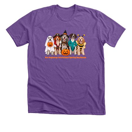 Howl-o-ween Tails, a Heather Team Purple Premium Unisex Tee
