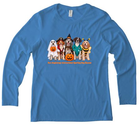 Howl-o-ween Tails, a Azure Blue Allmade Eco Triblend Women?s Long Sleeve Tee