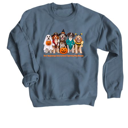 Howl-o-ween Tails, a Indigo Crewneck Sweatshirt