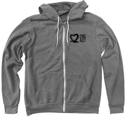 2nd Act, a Deep Heather Zip Up Hoodie