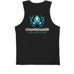 Changemaker Collection, a Black Premium Cotton Tank (back-view)