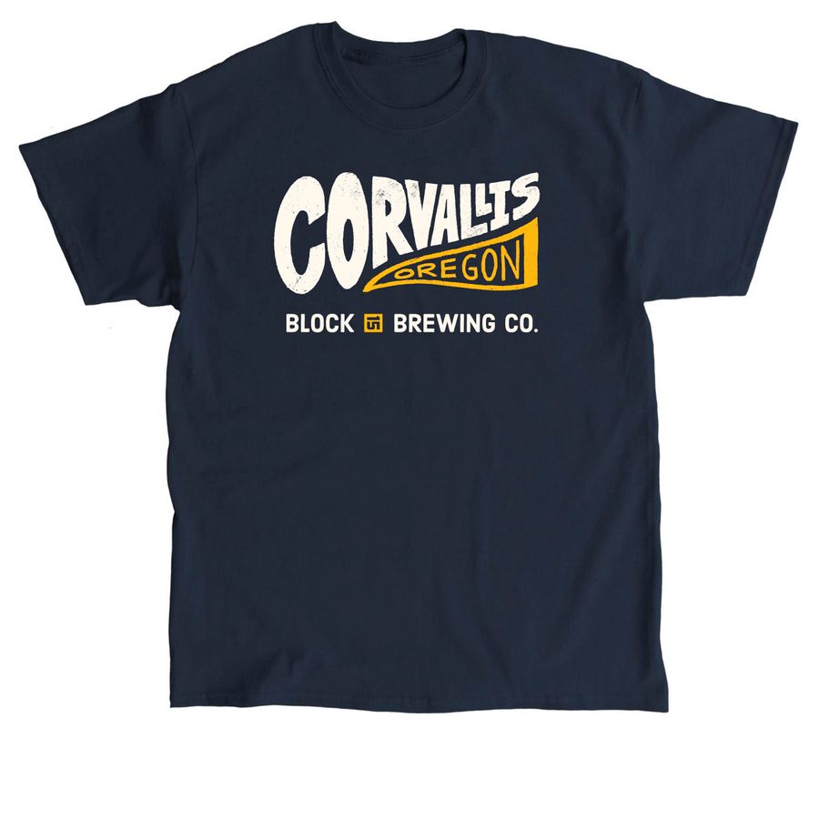 Corvallis Oregon - Block 15, a Navy Classic Unisex Tee
