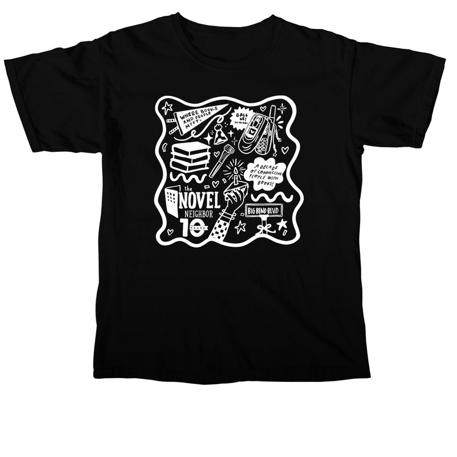 Novel Neighbor 10th Birthday Print!, a Black Comfort Colors Unisex Tee