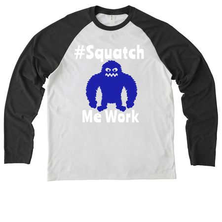 SquatchMeWork, a Space Black/ Bright White Allmade Eco Triblend Colorblock Raglan Long Sleeve Tee