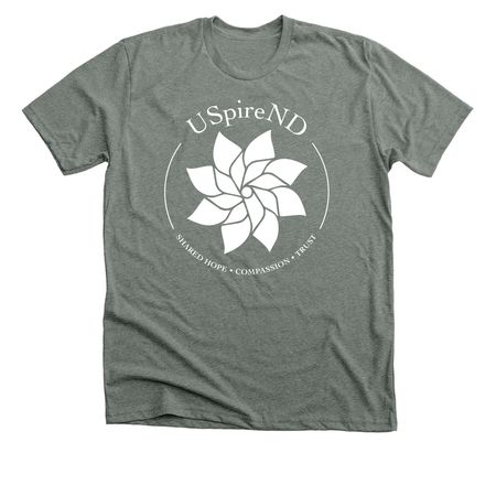 USpireND, a Deep Heather Premium Unisex Tee