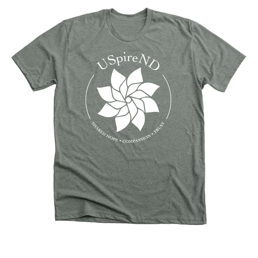 USpireND, a Deep Heather Premium Unisex Tee