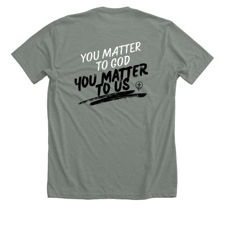 Life Valley You Matter, a Deep Heather Premium Unisex Tee (back-view)