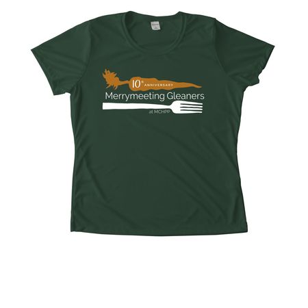 10th Anniversary Gleaners Performance Tee, a Forest Green Women's Performance Tee