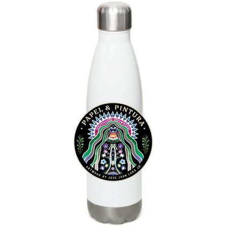 Sacred Blossom, a White Stainless Steel Water Bottle