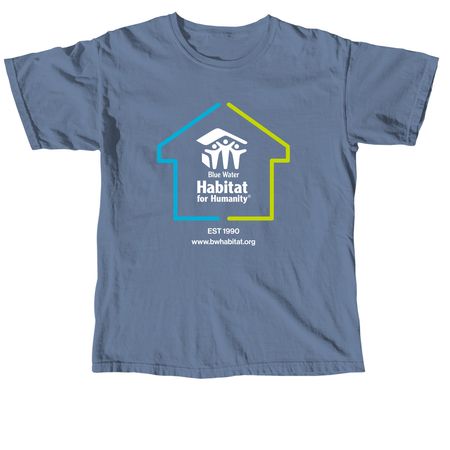 Blue Water Habitat for Humanity, a Blue Jean Comfort Colors Unisex Tee