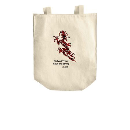 ADPC Logo Dragon Tote, a Natural Over-the-Shoulder Shopping Tote Bag (back-view)