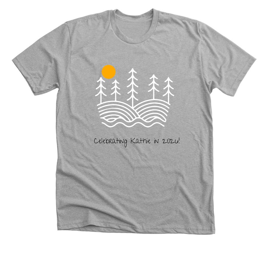 Celebrate Kathie on her 80th!, a Athletic Heather Premium Unisex Tee