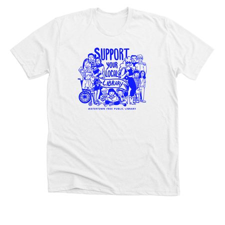 Local Library Love - Blue, a Solid White Blend Premium Unisex Tee