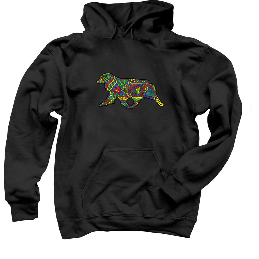 Pacific NW Herding Club:&nbsp; Zentangle Aussie, a Black Pullover Hoodie