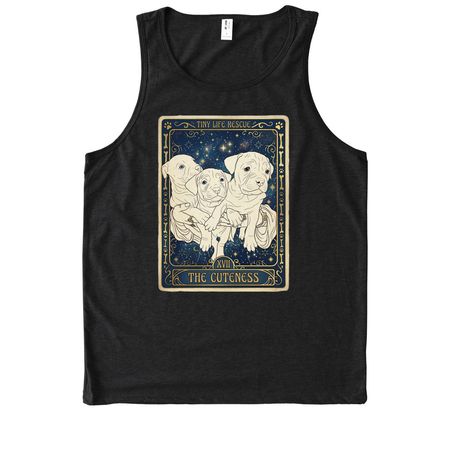 "The Cuteness" Puppies, a Deep Black Allmade Eco Triblend Tank