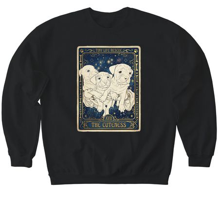 "The Cuteness" Puppies, a Black Softstyle Crewneck Sweatshirt