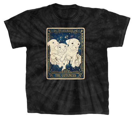 "The Cuteness" Puppies, a Black Classic Tie Dye Tee