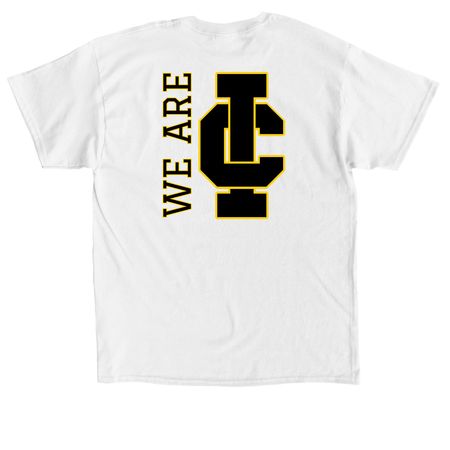 IC Cougars - We are IC (Black), a White Classic Unisex Tee (back-view)