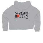 Something Rotten Merch, a Grey Heather Women?s Lightweight Cropped Hoodie (back-view)