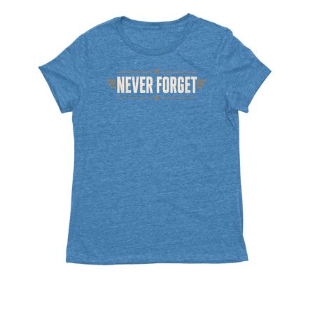 Never Forget, a Azure Blue Allmade Eco Triblend Women?s Tee