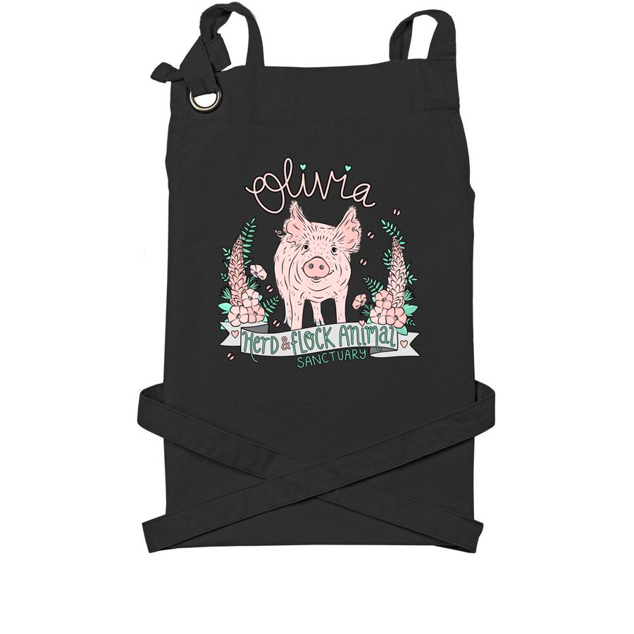 Olivia Tee, a Black Cotton Canvas Pocket Apron