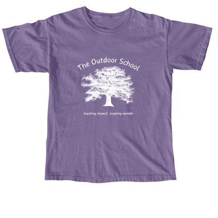 The Outdoor School T Shirt, a Grape Comfort Colors Unisex Tee