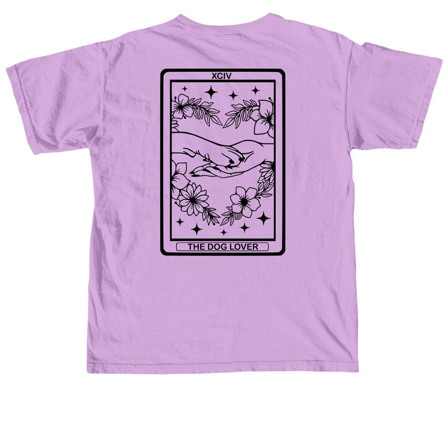 Dog Lover?Tarot Card, a Neon Violet Comfort Colors Unisex Tee