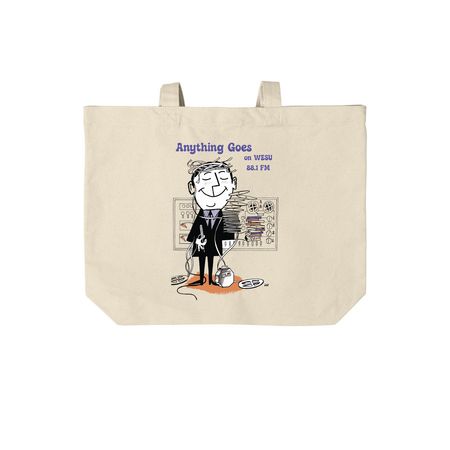 Anything Goes: Friendly Listener Record Bag, a Natural Cotton Canvas Tote Bag