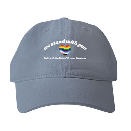 We Stand With You Dad Caps (white text), a Bay Printed Pigment Dye Baseball Cap