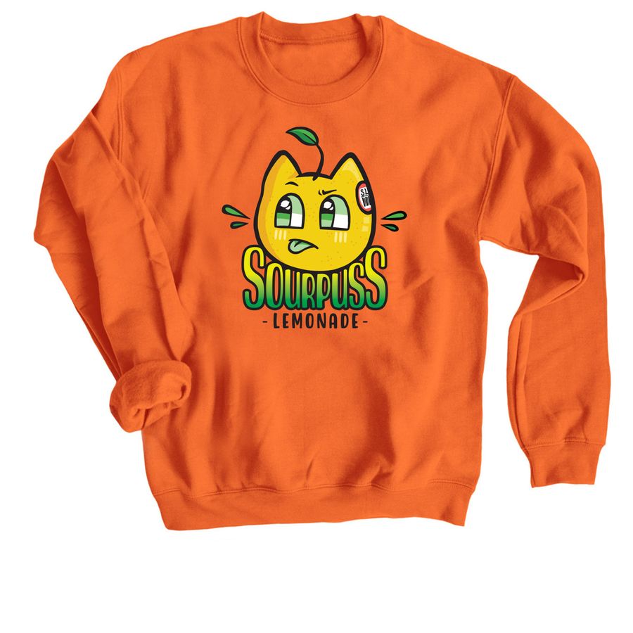 SOURPUSS LEMONADE, a Orange Crewneck Sweatshirt