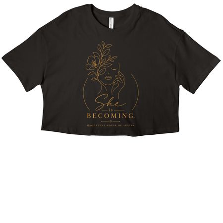 She is Becoming, a Black Women?s Cropped Cotton Tee