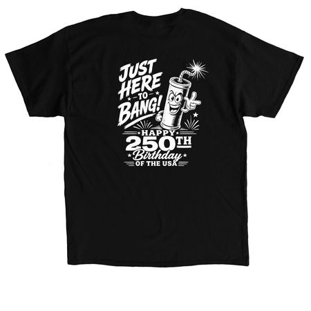 JUST HERE TO BANG, a Black Classic Unisex Tee