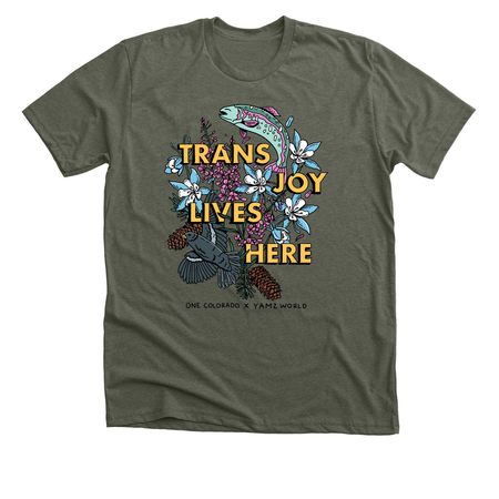 OneCO x Yamz World Collaboration, a Heather Military Green Premium Unisex Tee