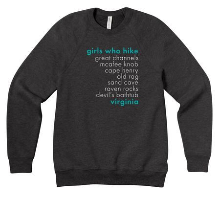 Virginia Trails, a Dark Grey Heather Premium Raglan Crewneck Sweatshirt