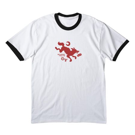 Bid Night Fall '26, a White/ Jet Black Cotton Ringer Tee
