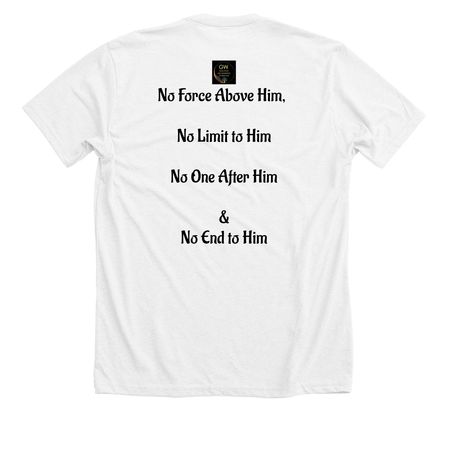 My Father is Greater Than All Power, a Solid White Blend Premium Unisex Tee (back-view)