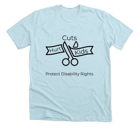 Cuts Hurt Kids A, a Heather Ice Blue Premium Unisex Tee