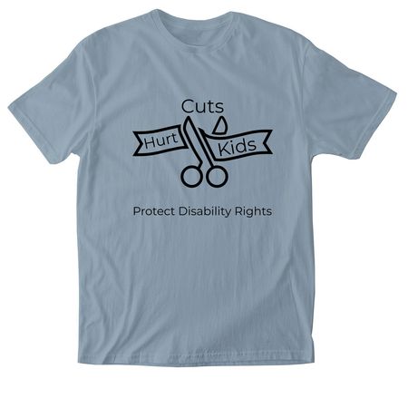 Cuts Hurt Kids A, a Stone Blue Softstyle Cotton Tee